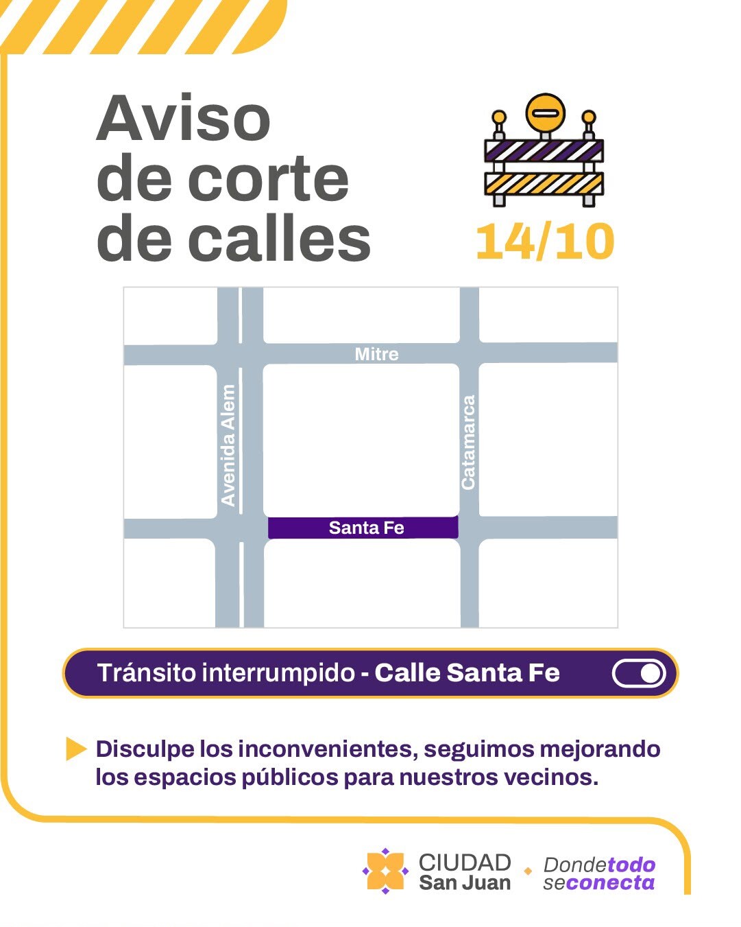 Continúan los trabajos de repavimentación y ordenamiento del tránsito en calle Santa Fe
