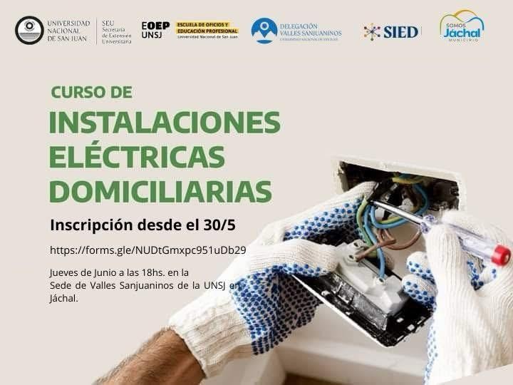 JÁCHAL: Inscripción Curso Electricidad Domiciliaría Nivel 1