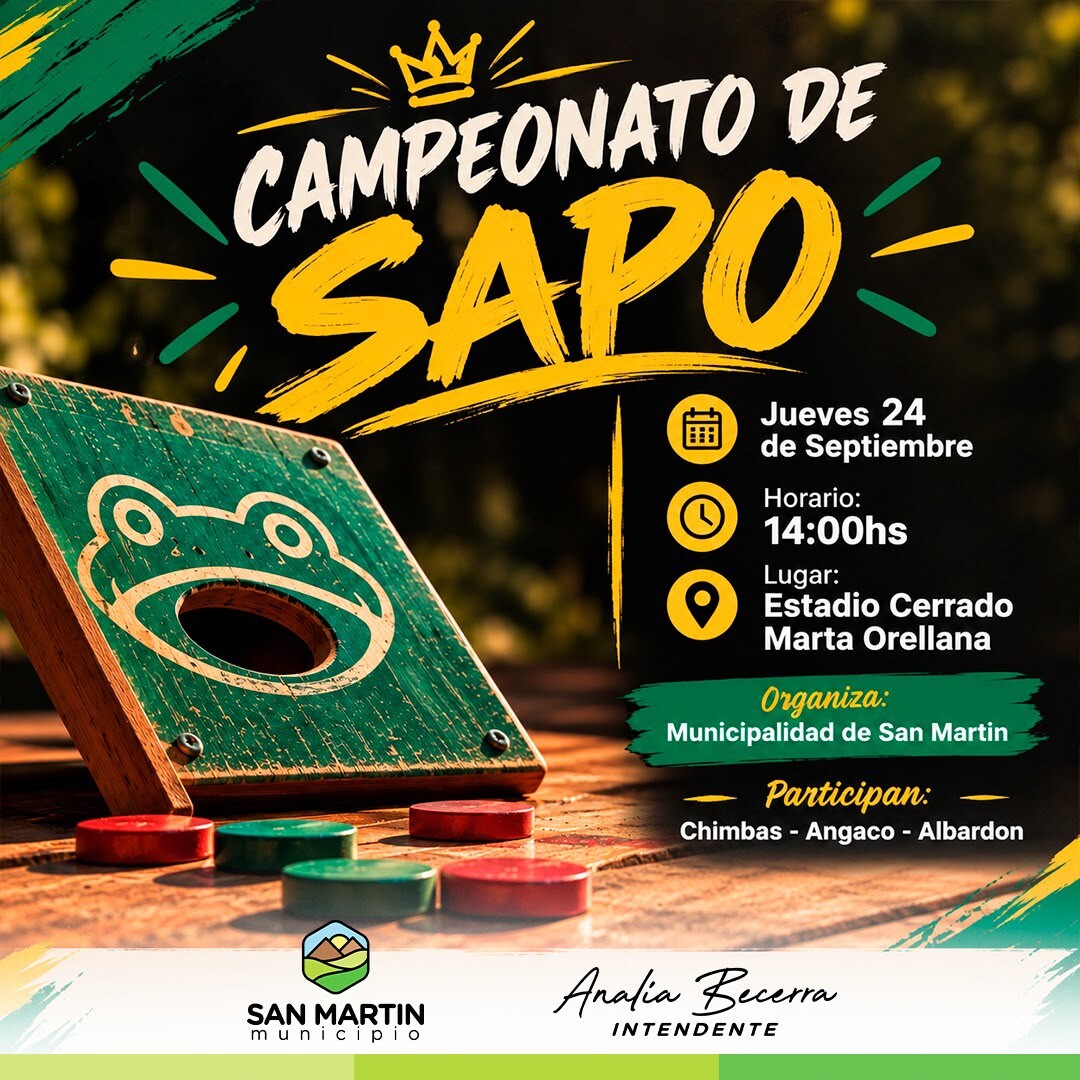 Campeonato de Sapo.jpeg San Martín será sede de un nuevo Campeonato de Sapo