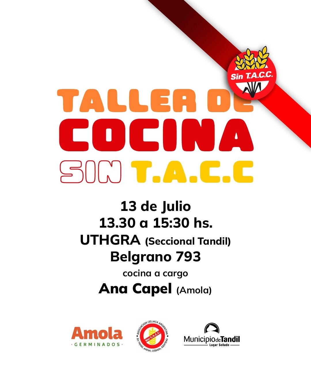 Abrió la inscripción para el 9° Taller de Cocina Sin Gluten