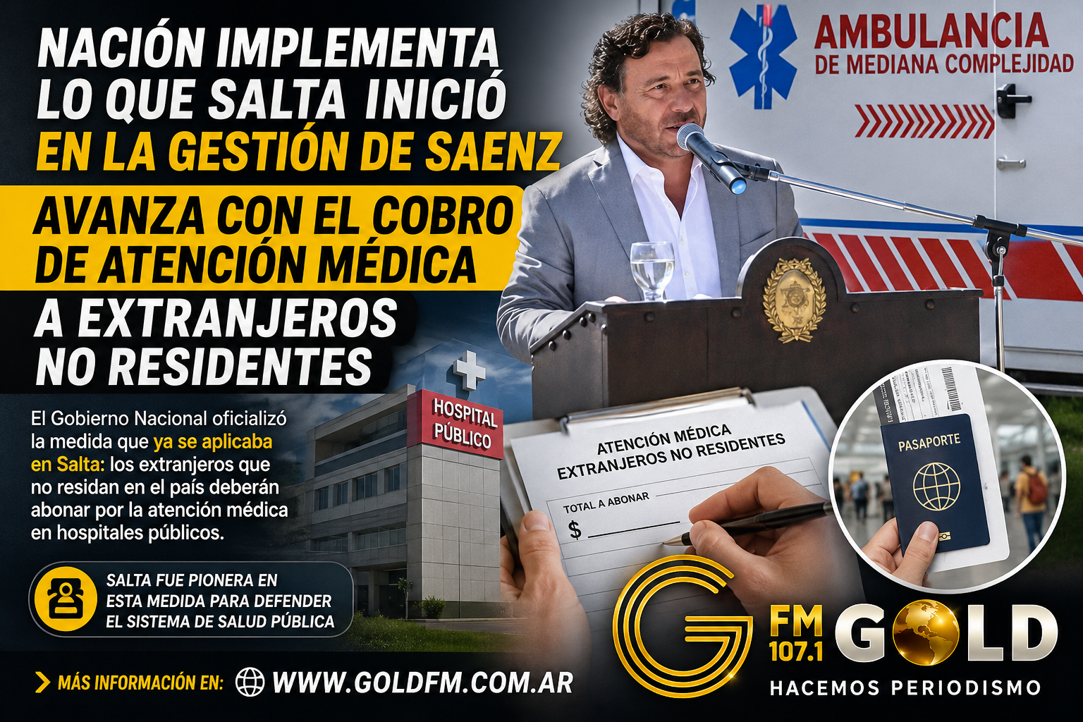Nación avanza con el cobro de atención médica a extranjeros no residentes y toma como antecedente la experiencia de Salta