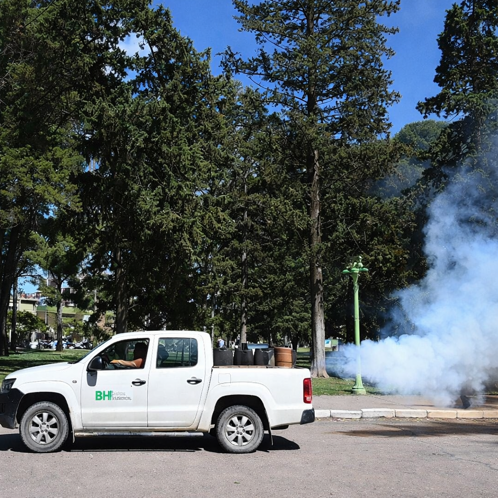 Trabajos de fumigación en el distrito