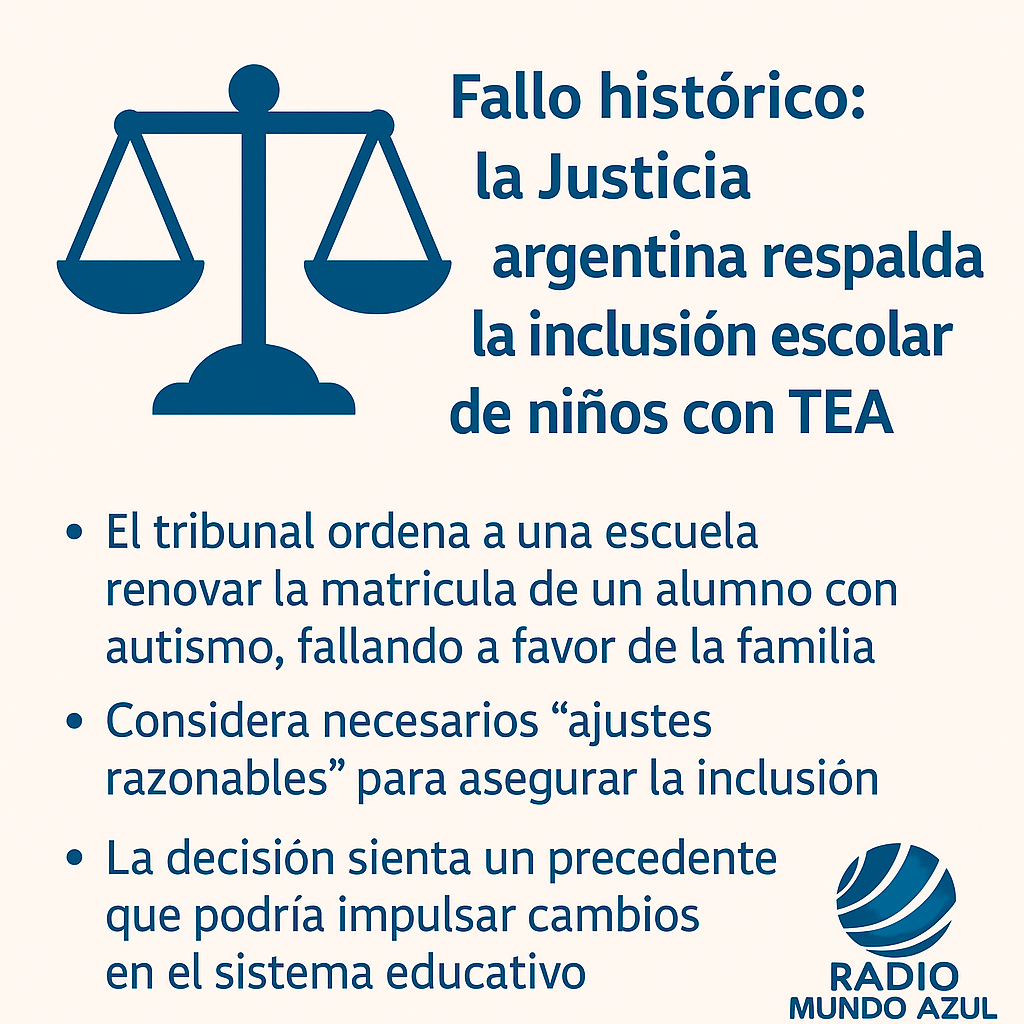 Fallo histórico: la Justicia argentina respalda la inclusión escolar de niños con TEA
