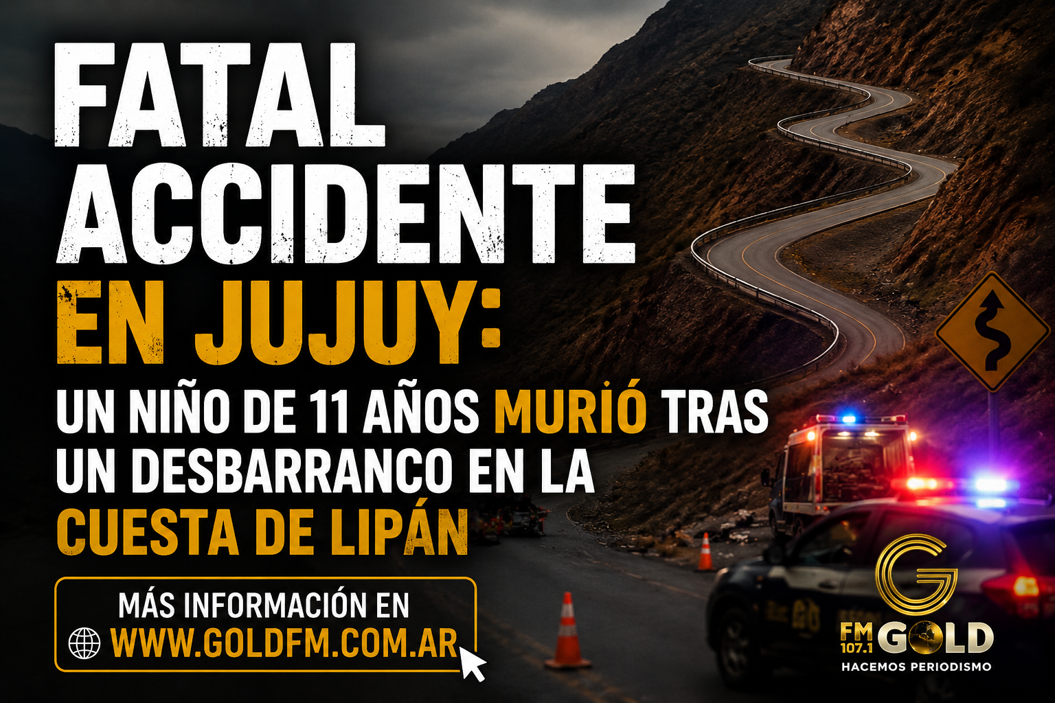 Fatal accidente en Jujuy: un niño de 11 años murió tras un desbarranco en la Cuesta de Lipán