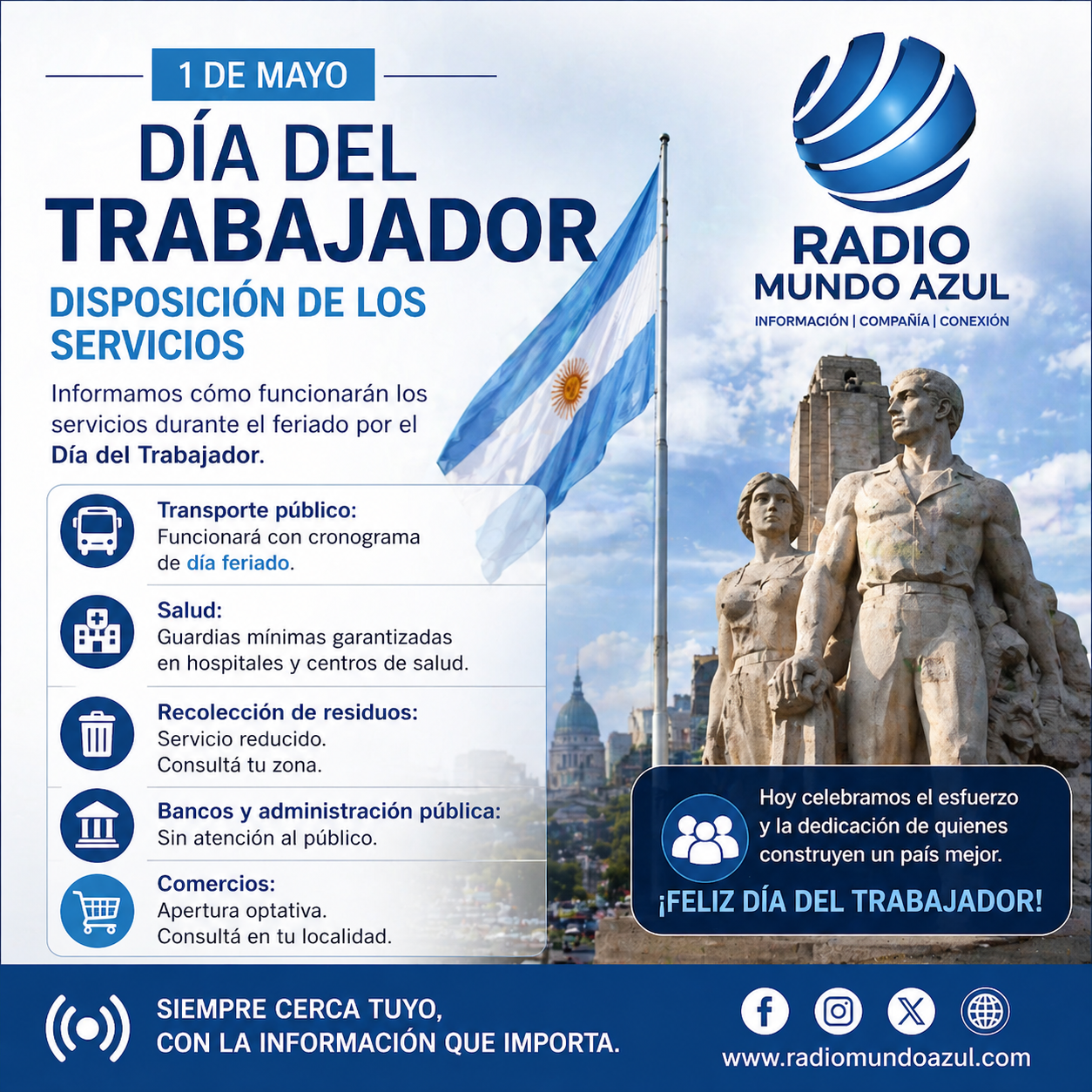Disposición de los servicios durante el Día del Trabajador