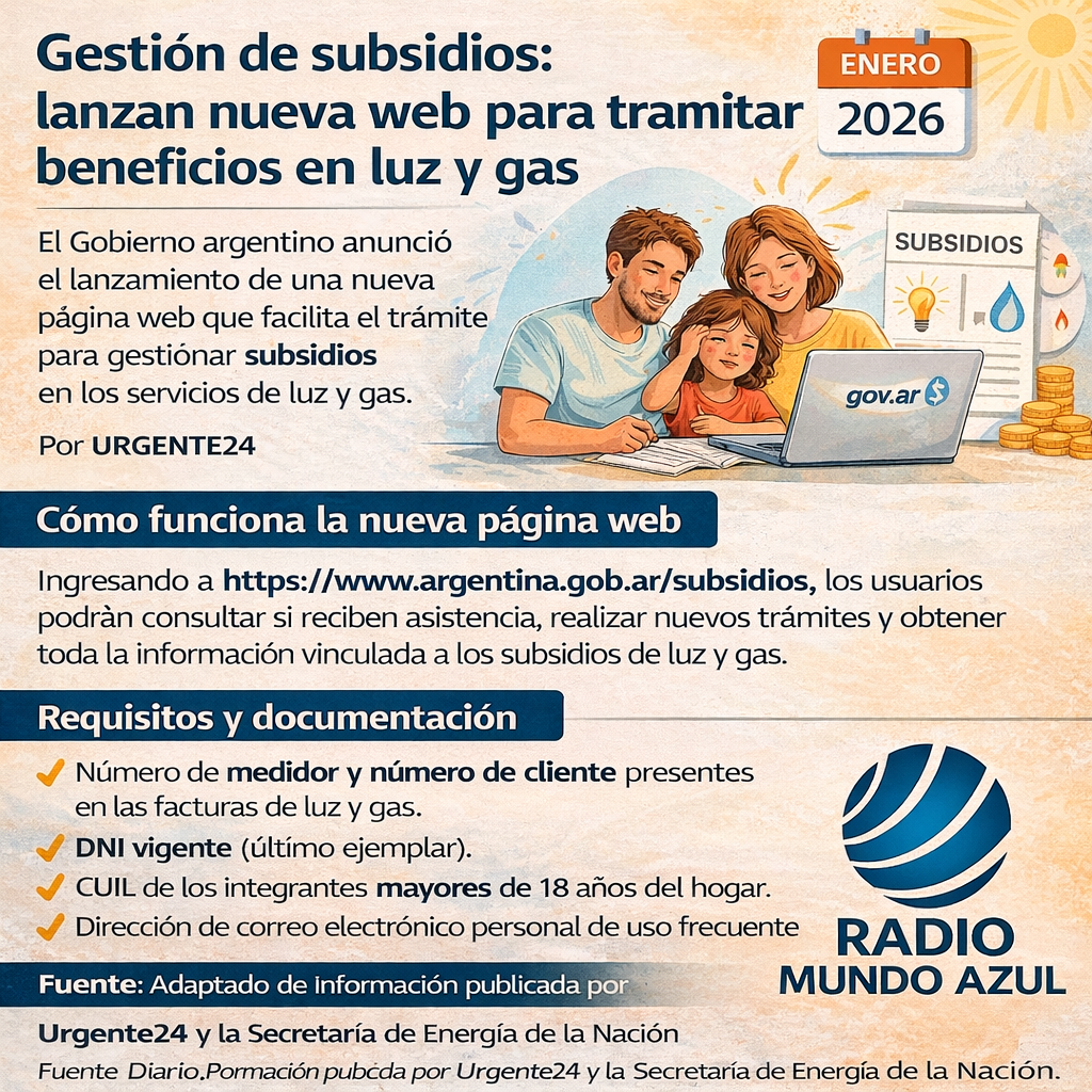 Gestión de subsidios: el Gobierno lanzó una nueva web para tramitar beneficios de luz y gas
