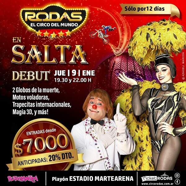 Circo ROdas.jpeg El circo Rodas, el más grande y antiguo del país, por primera vez en Salta