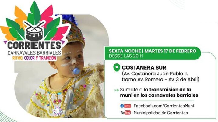 Clipboard_02-16-2026_21.jpg Carnaval Barrial: Este martes 17, y con sorpresas, se viene el gran cierre en la Costanera Sur