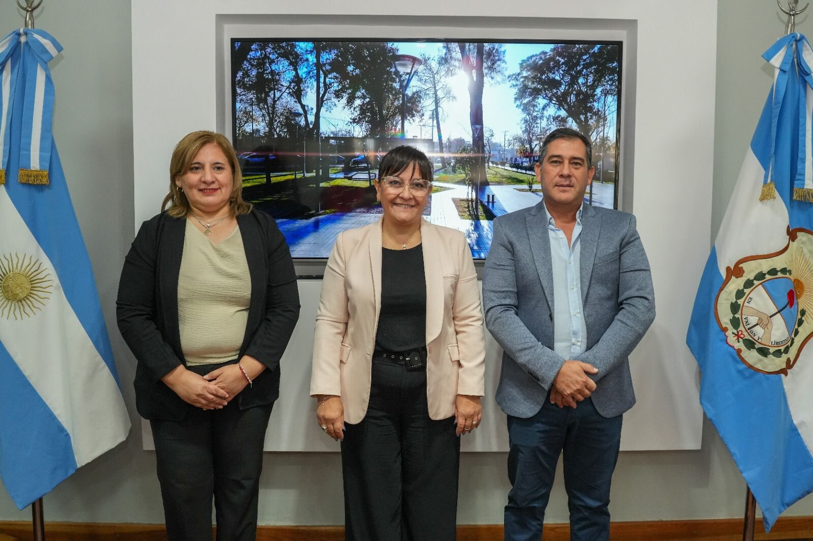 Daniela Rodríguez intendente de Chimbas, firmó convenio con sus pares de San Martín y Angaco para Fortalecer el Trabajo Regional
