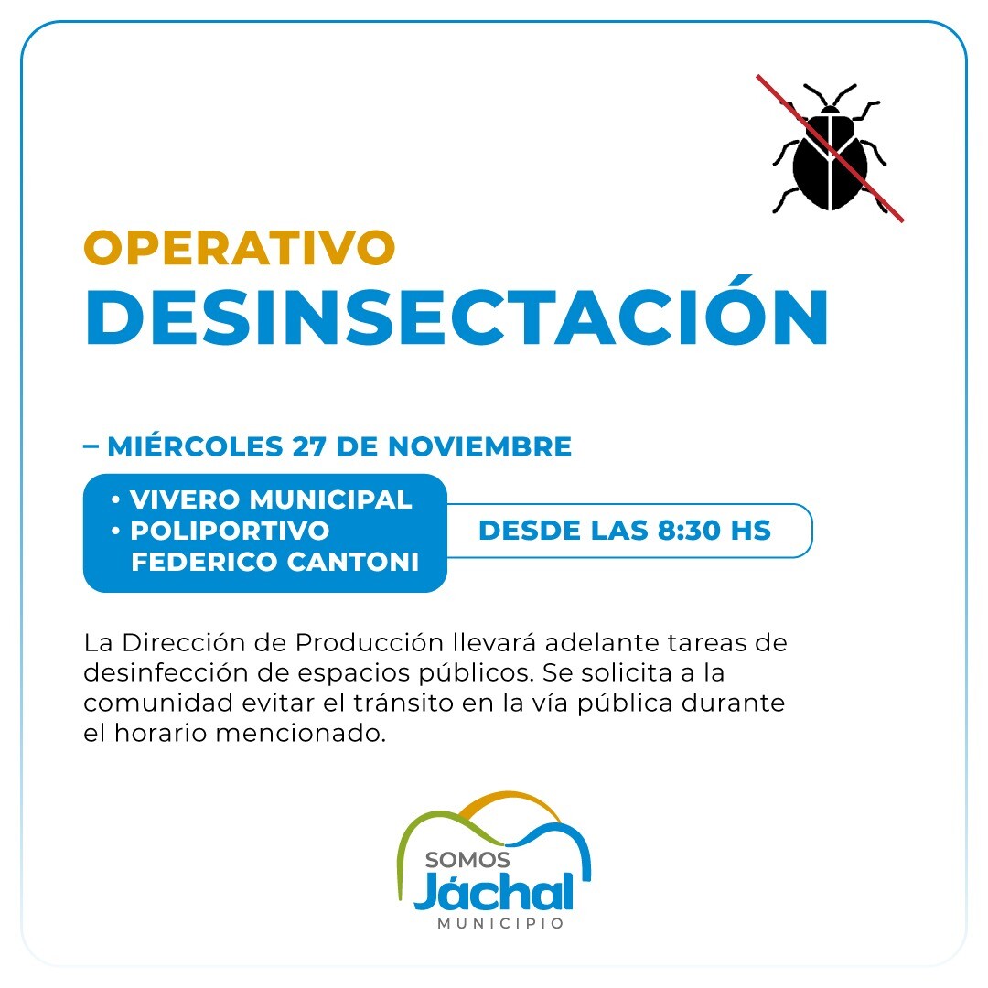 JÁCHAL: nuevo operativo de desinsectación