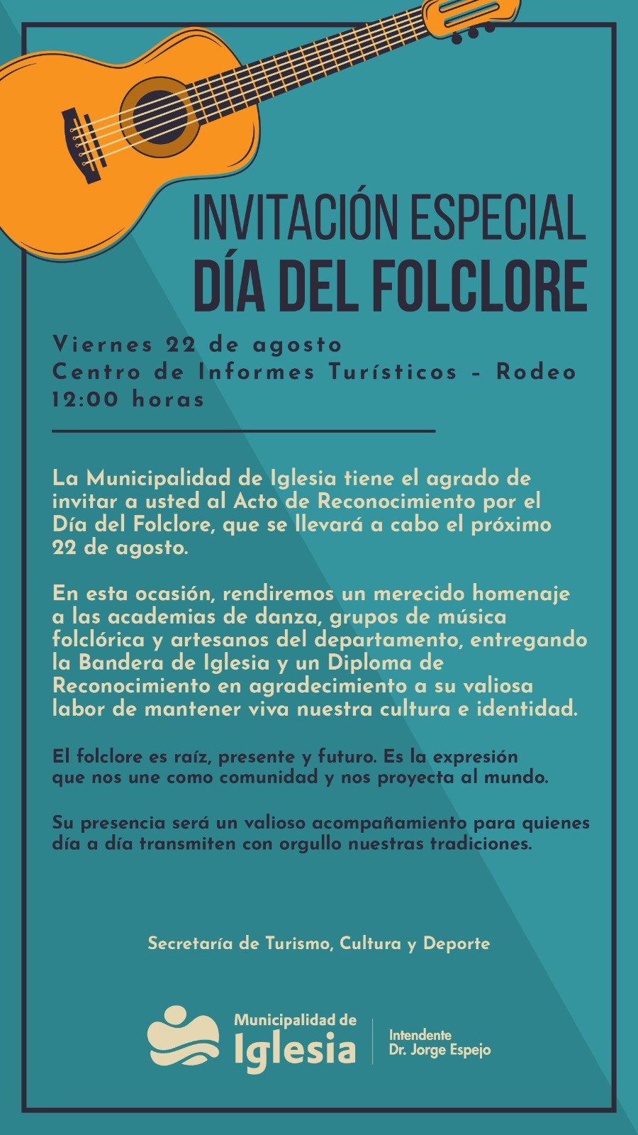 IGLESIA: te invita al reconocimiento por el Día del Folclore