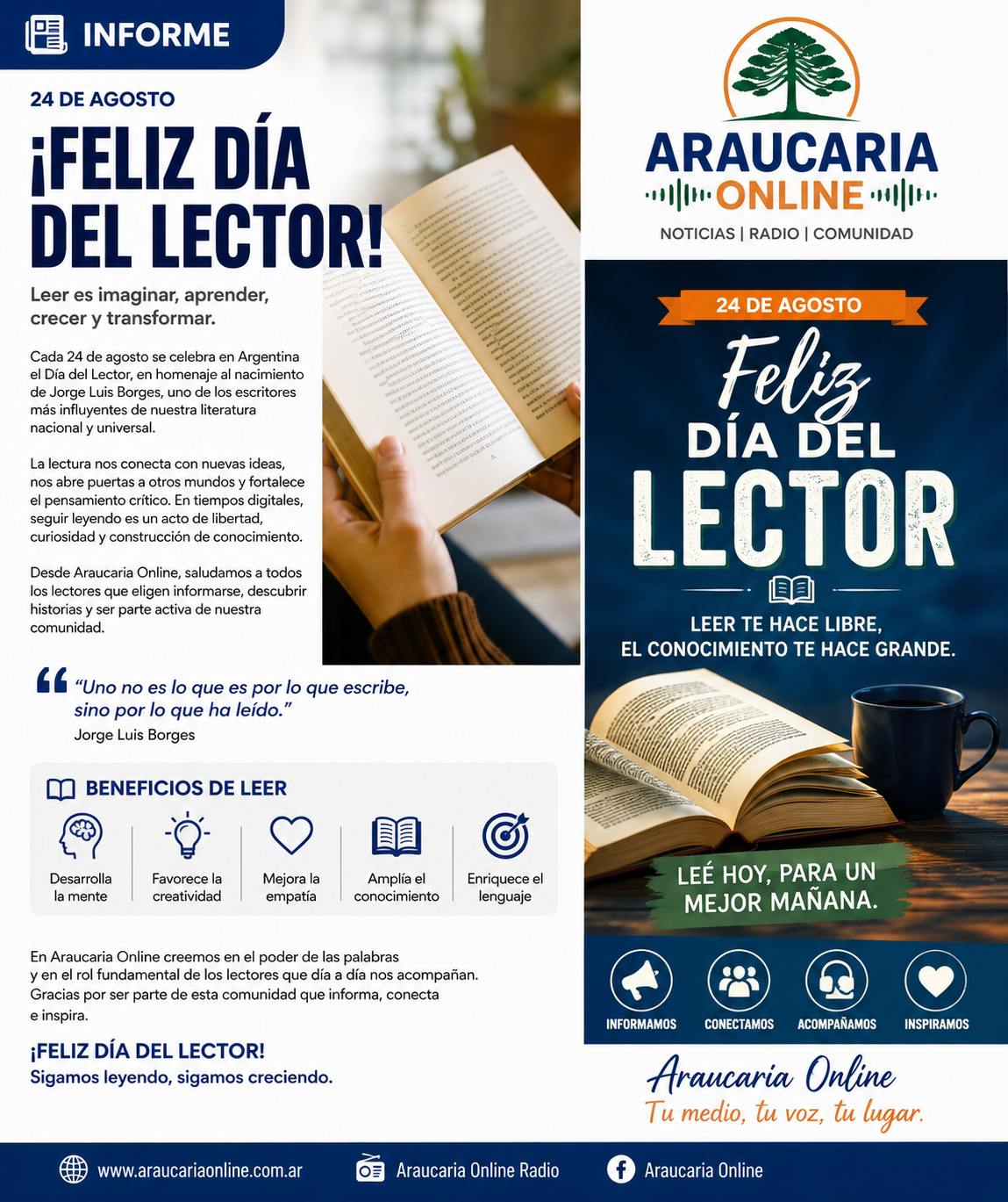 24 de agosto Día del Lector