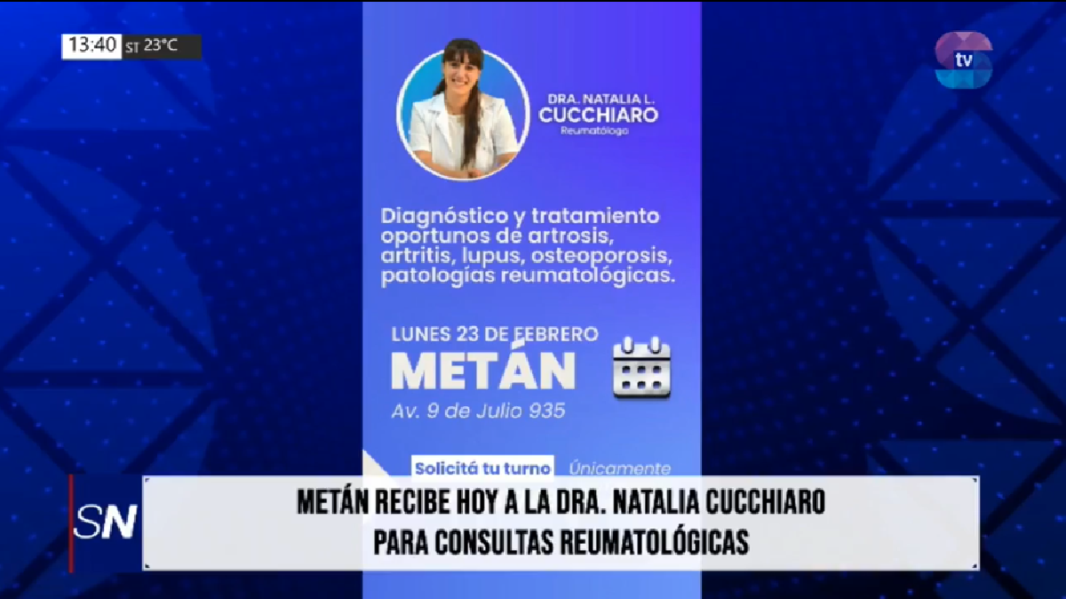 DRA. NATALIA CUCCHIARO.png Metán: la Dra. Cucchiaro mantiene su atención programada para hoy