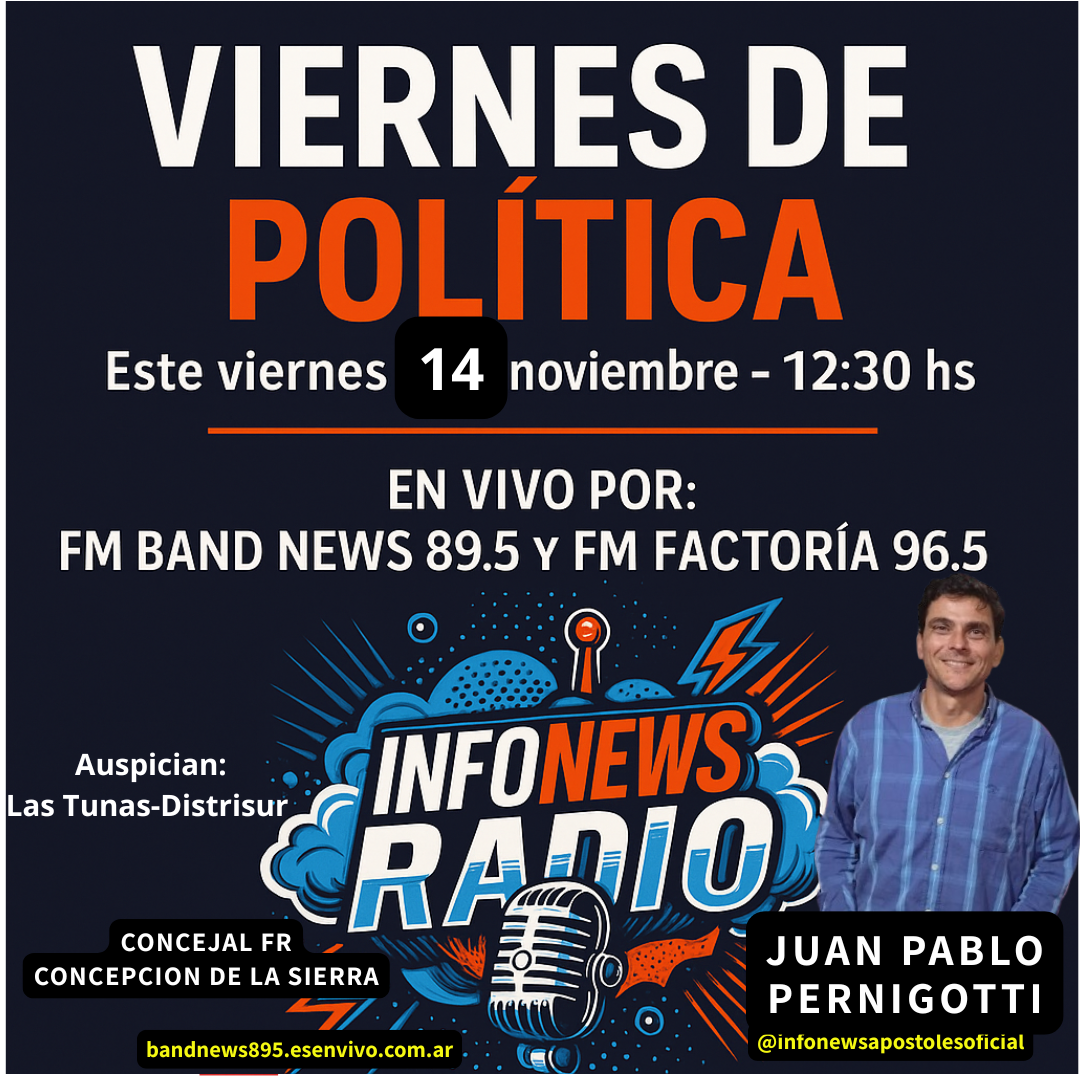 Este viernes 14 de noviembre, desde las 12:30 hs, seguimos analizando la actualidad con una nueva edición de Viernes de Política.