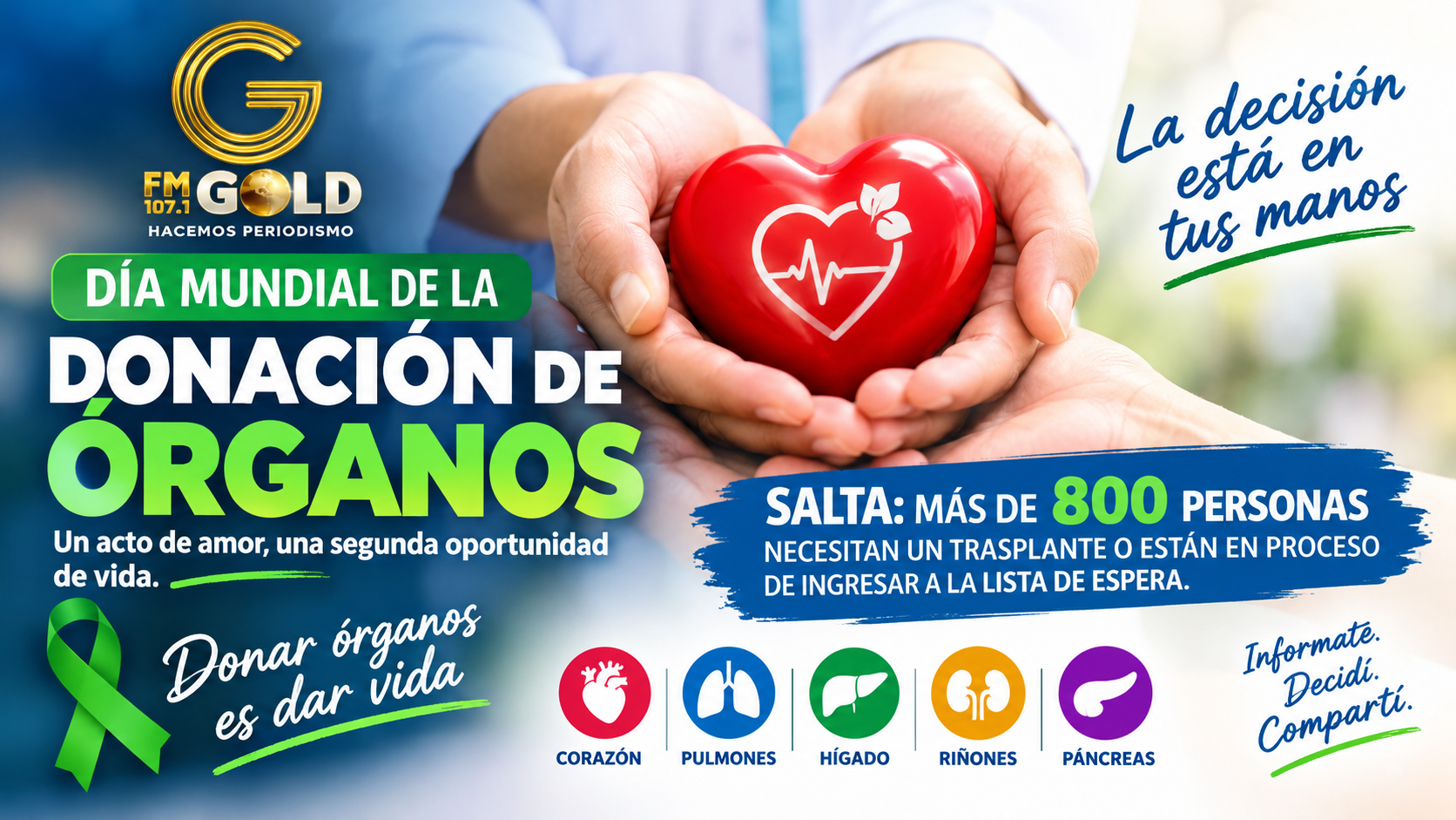 Más de 800 personas esperan un trasplante o están en proceso de inscripción en salta
