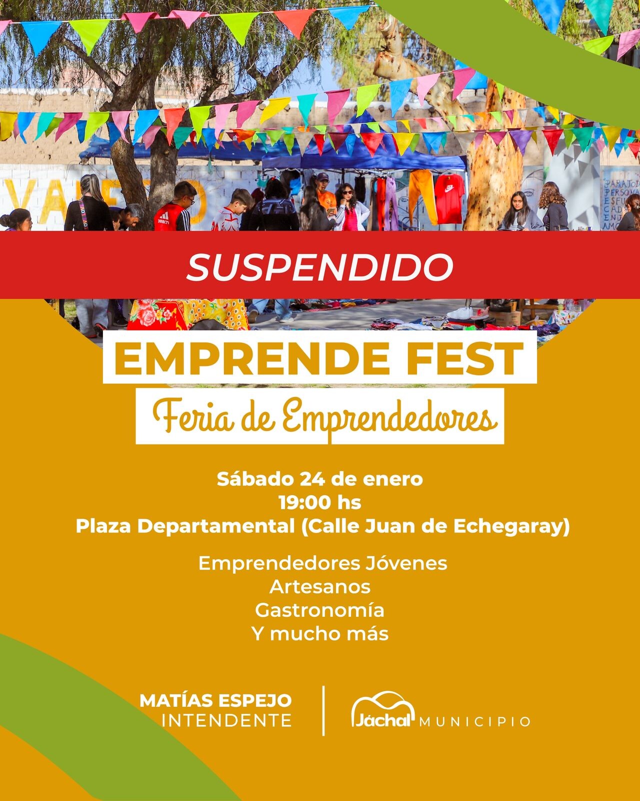 ATENCIÓN: el municipio de Jáchal informa suspensión de espectáculos