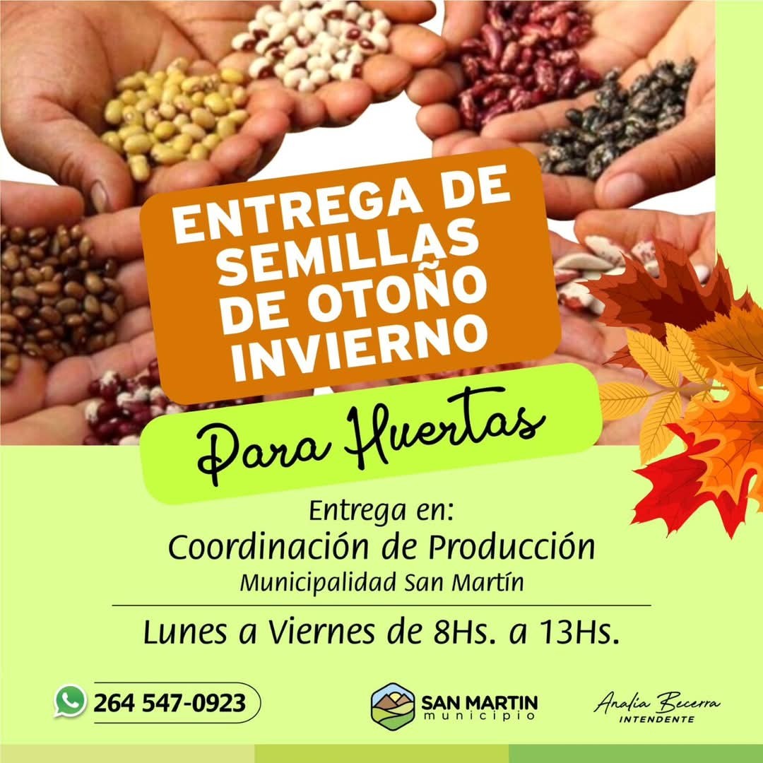 SAN MARTÍN: impulsa la agricultura familiar con entrega de semillas gratuitas