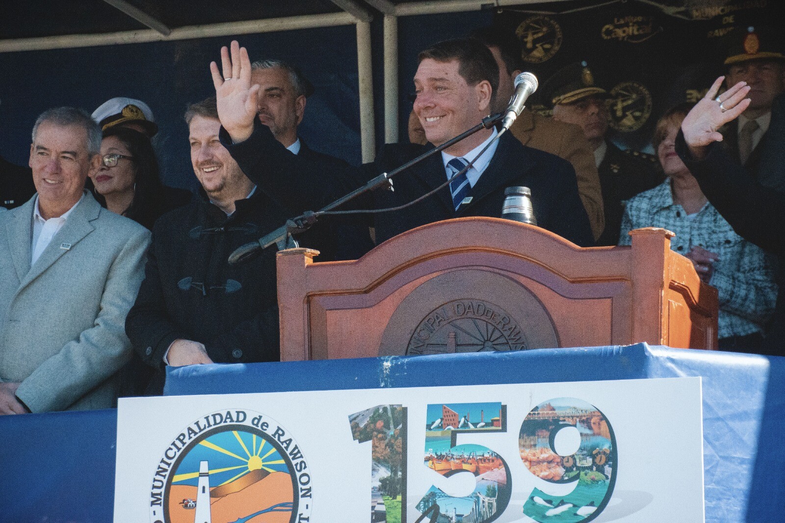 El intendente Biss encabezó el acto protocolar por el 159° Aniversario de Rawson