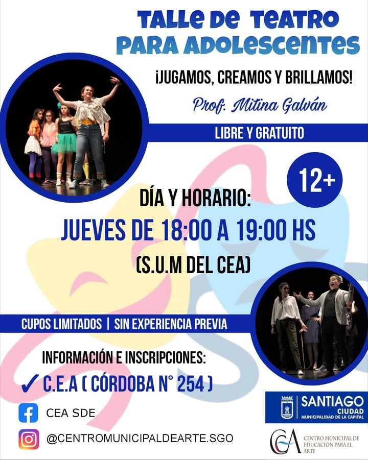 El Centro Municipal de Educación para el Arte informó que existen cupos para diferentes talleres