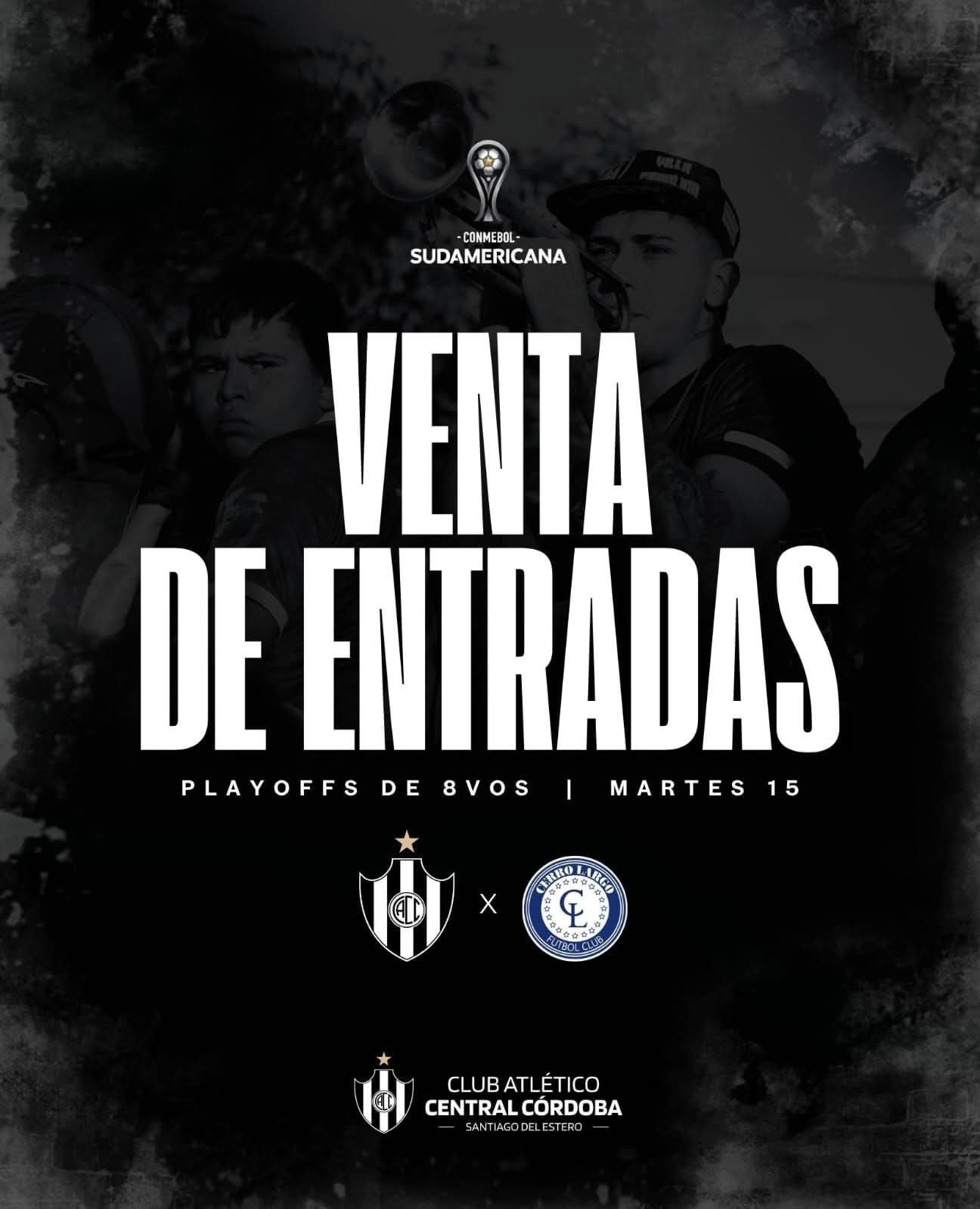 Venta de entradas para el partido de Central Córdoba ante Cerro Largo por la Copa Sudamericana