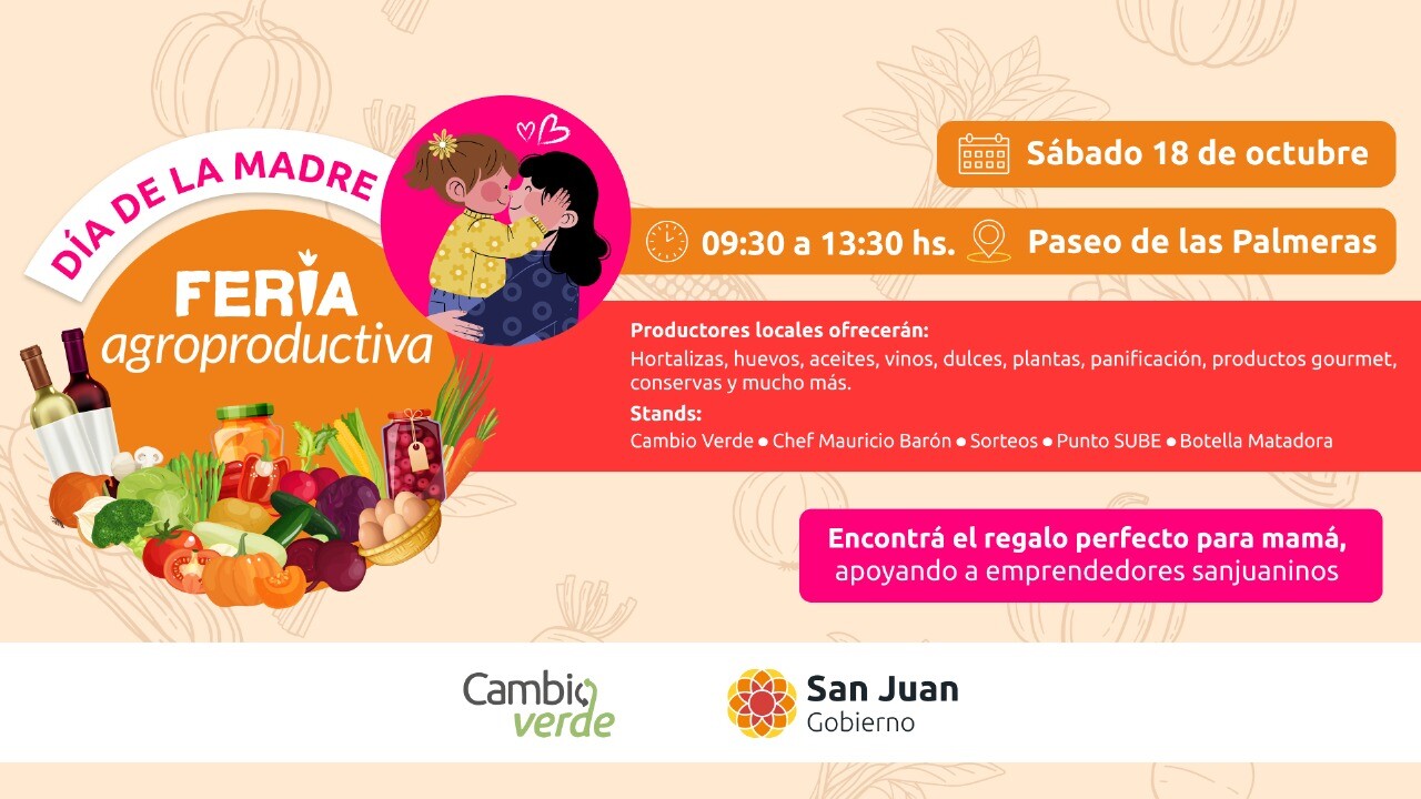 DÍA DE  LA MADRE: Feria Agroproductiva en el Paseo de las Palmeras del Parque de Mayo
