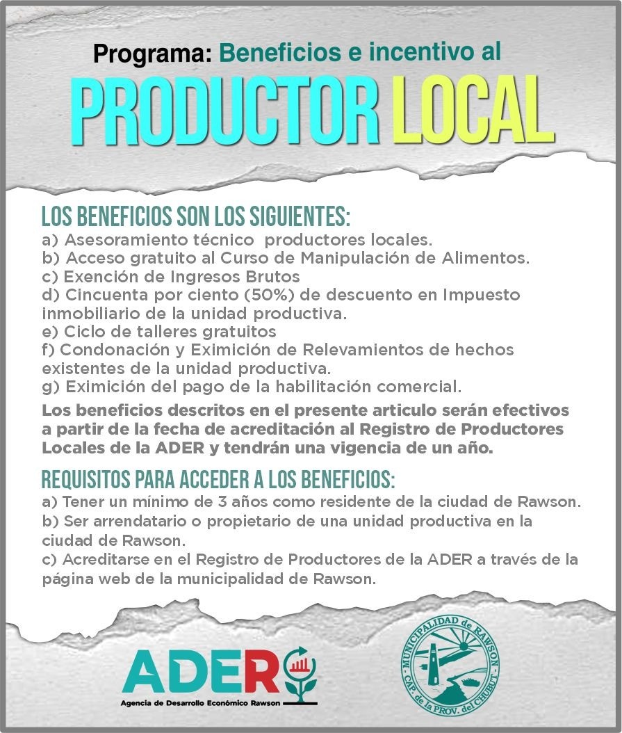 FLYER BENEFICIOS A PRODUCTORES LOCALES.jpeg ADER mantiene abierta la convocatoria al programa de beneficiarios e incentivos para productores locales