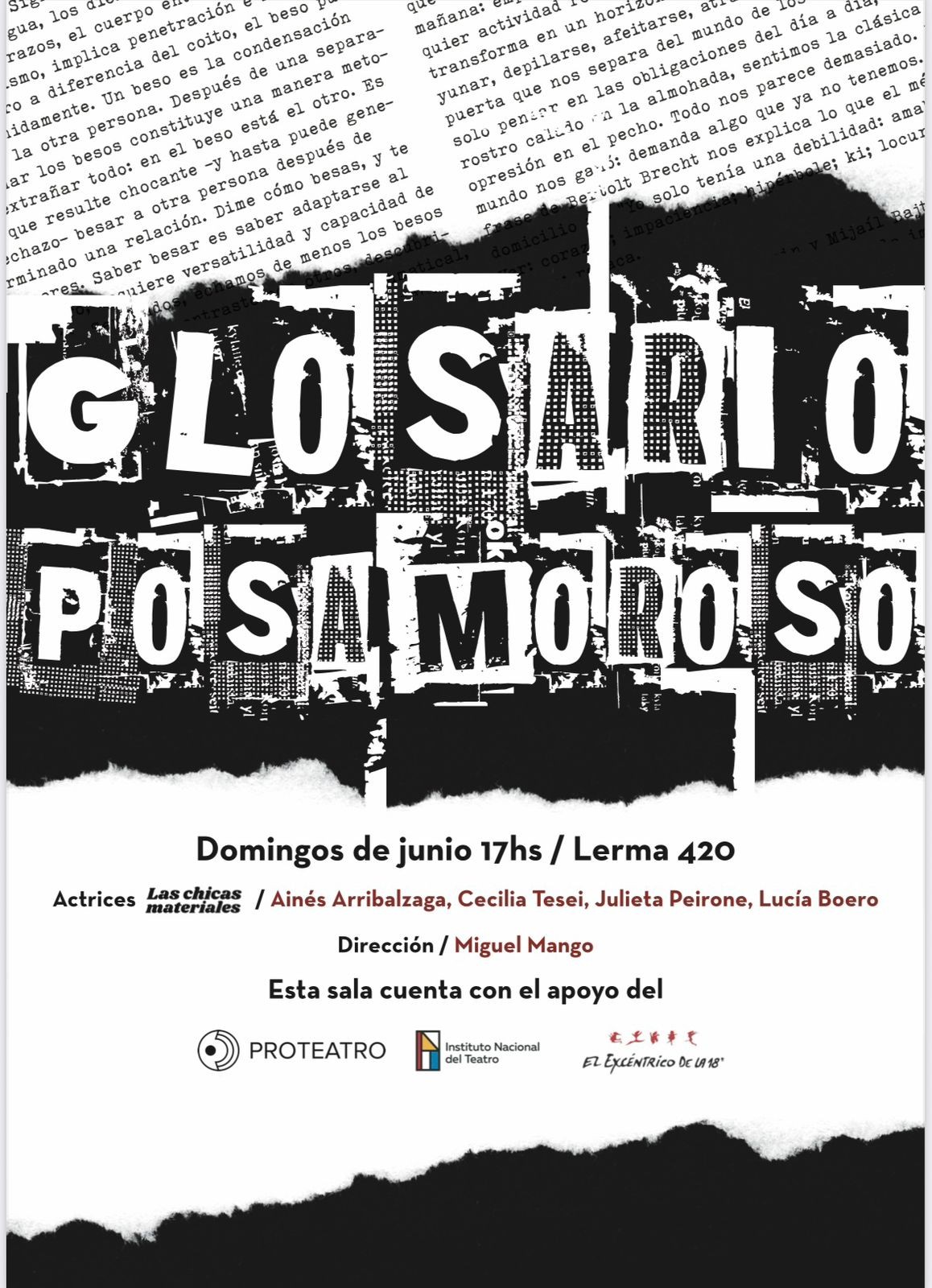 GLOSARIO POSAMOROSO-DOMINGOS 17 HS (EL EXCÉNTRICO DE LA 18) *POR ADRIÁN MAGLIERI