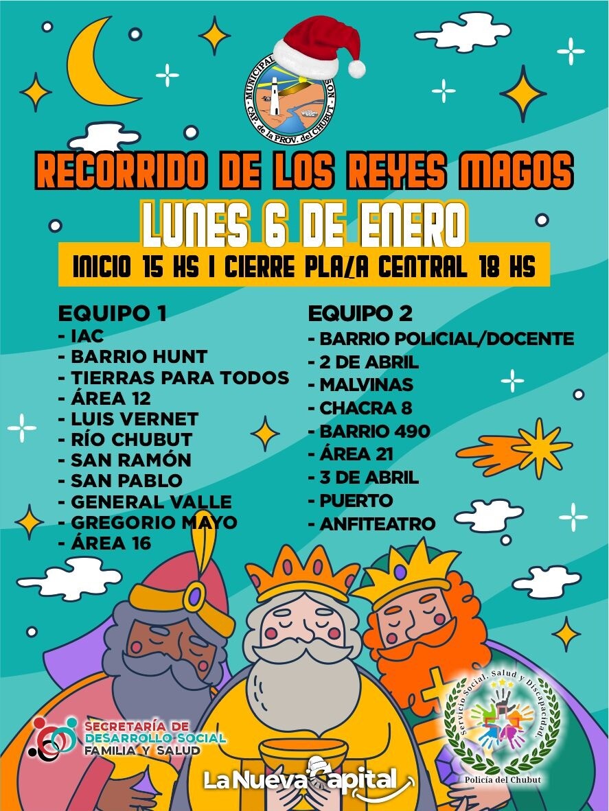 Flyer Reyes Magos.jpeg Este lunes la Capital recibe la llegada de los Reyes Magos