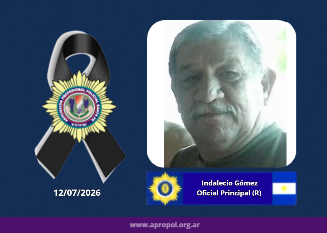 Gomez_Indalecio_12jul26.jpg ROSARIO: Falleció el Oficial Principal (R) Indalecio Gómez