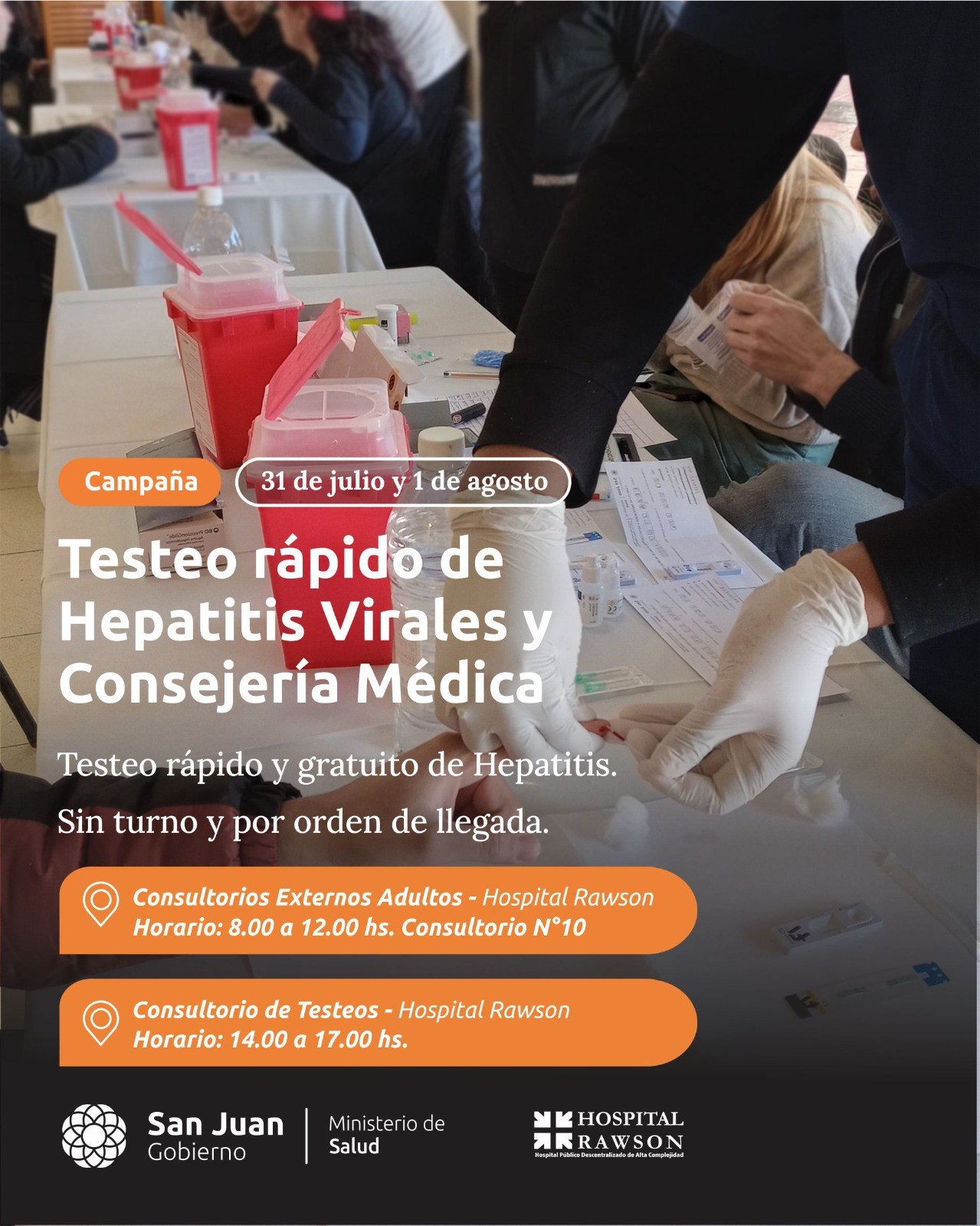 En el marco del Día Mundial contra la Hepatitis, testeos en HGR el jueves 31 de julio y viernes 1 de agosto