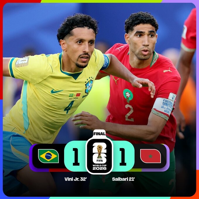 MARRUECOS LE MARCÓ LA CANCHA A BRASIL Y LE ROBÓ DOS PUNTOS DE ORO