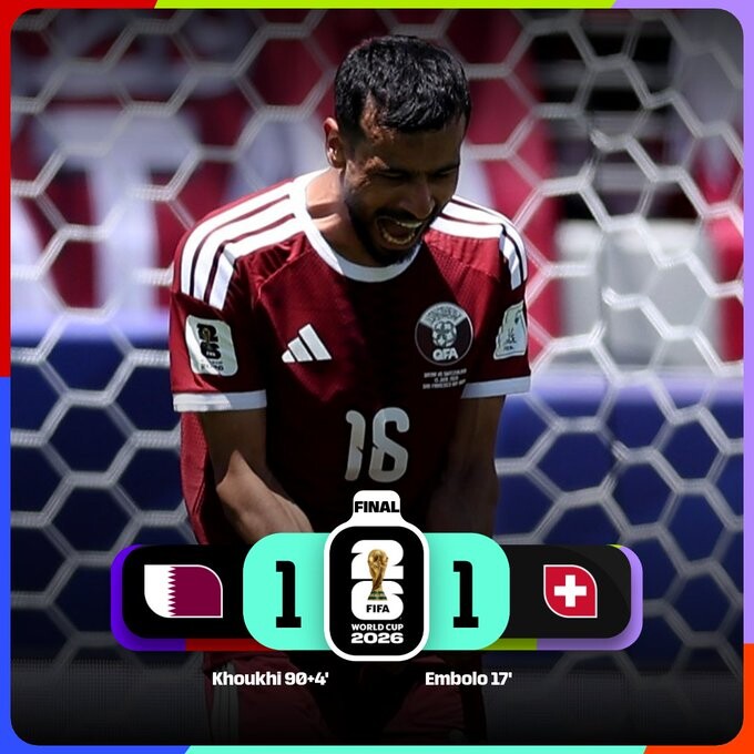 QATAR RESCATÓ UN EMPATE ANTE SUIZA Y LO FESTEJÓ COMO UN TRIUNFO