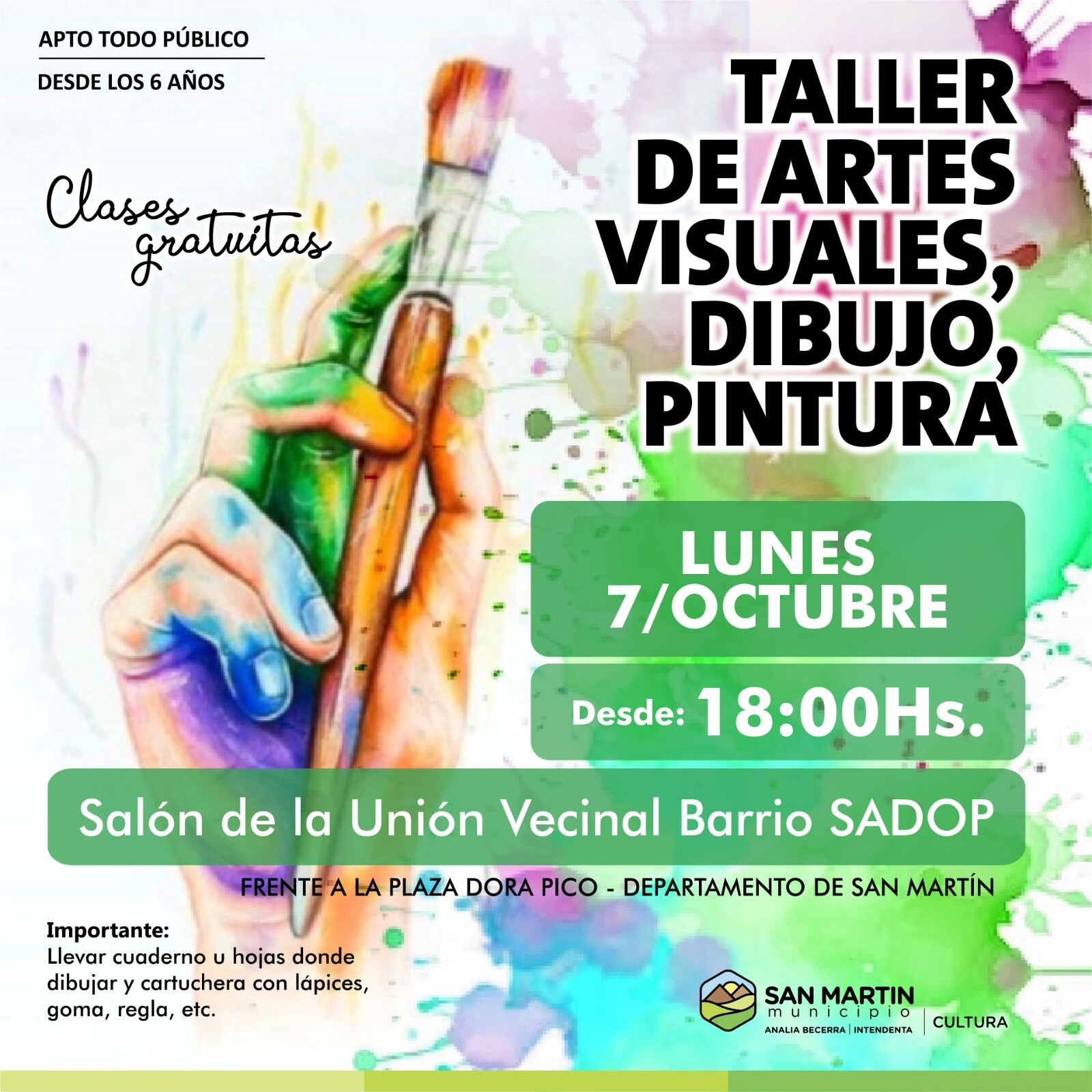 IMG-20241007-WA0044.jpg San Martín; Taller gratuito de Artes Visuales para niños y niñas