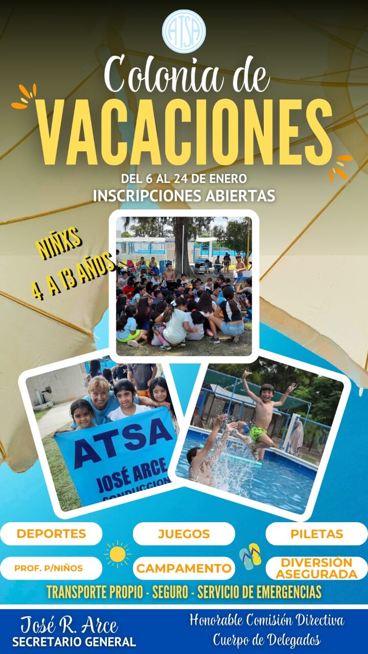 A.T.S.A. SE PREPARA PARA LA TRADICIONAL COLONIA DE VACACIONES