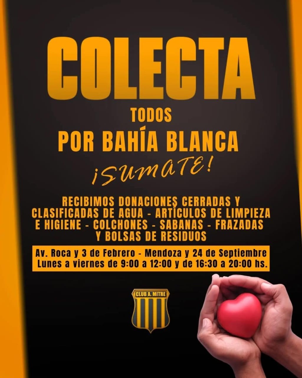 EL CLUB MITRE SE SUMA A LA SOLIDARIDAD: TODOS POR BAHIA