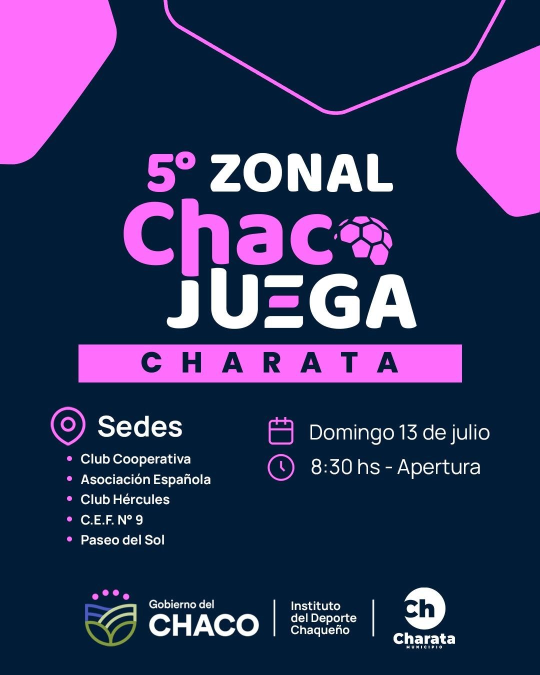 MUNICIPIO DE CHARATA: CHACO JUEGA INSTANCIAZONAL. .
