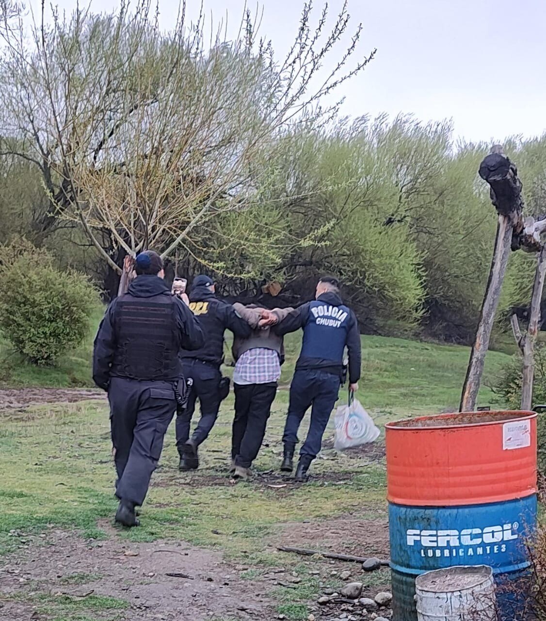 La Policía del Chubut recapturó a un evadido en el Paraje Vuelta del Río