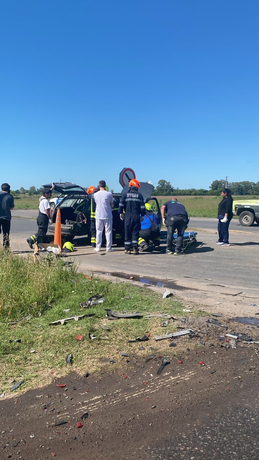 Vecinas accidentadas en ex Ruta 7 y 41