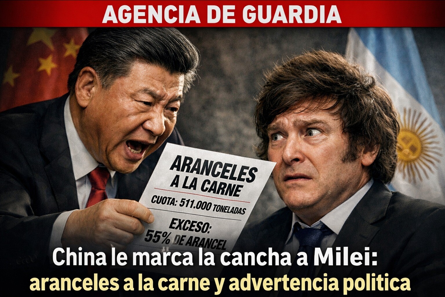 Dura advertencia de China a Milei: impuso aranceles a la carne argentina