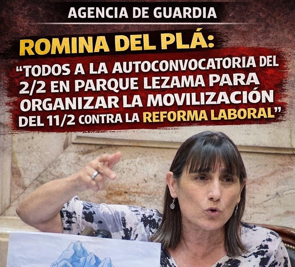 IMG-20260128-WA0010.jpg Del Plá llamó a participar de la autoconvocatoria del 2 de febrero en Parque Lezama para organizar la movilización contra la reforma laboral