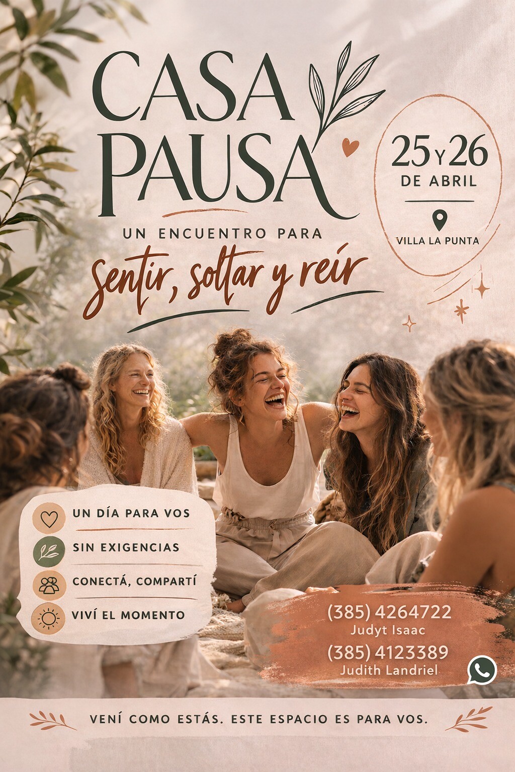 CASA PAUSA: UN ENCUENTRO PARA SENTIR, SOLTAR, REIR