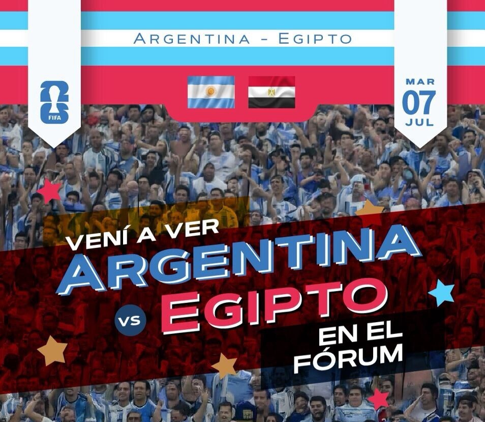 La Fan Zone en el Fórum vuelve a reunir a los santiagueños para vivir Argentina vs. Egipto La Fan Zone en el Fórum vuelve a reunir a los santiagueños para vivir Argentina vs. Egipto
