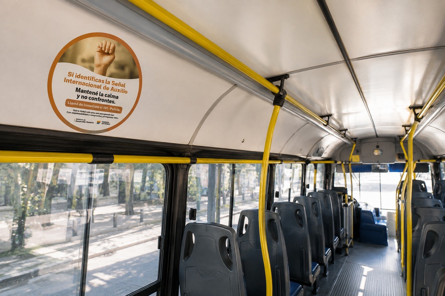 Provincia amplía la difusión de la Señal Internacional de Auxilio y la incorpora al transporte público de pasajeros Provincia amplía la difusión de la Señal Internacional de Auxilio y la incorpora al transporte público de pasajeros