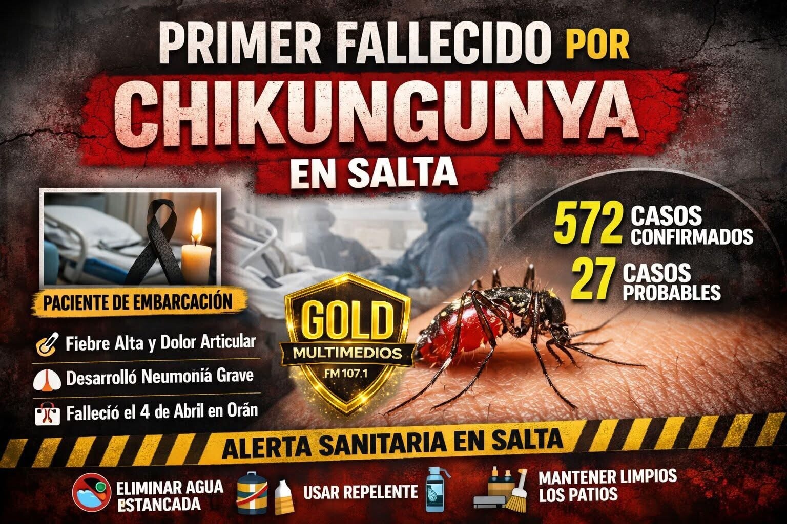 ALERTA SANITARIA PRIMER FALLECIDO POR CHIKUNGUNYA EN SALTA