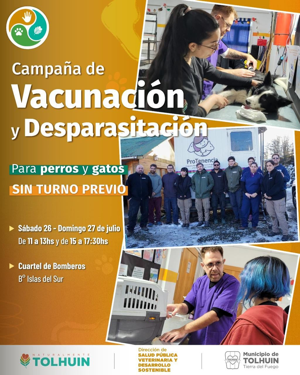 Municipio de Tolhuin lanza nueva campaña de vacunación y desparasitación gratuita
