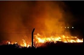 Voraz Incendio a la vera de la Ruta Prov N°1 a la altura de Los Zapallos