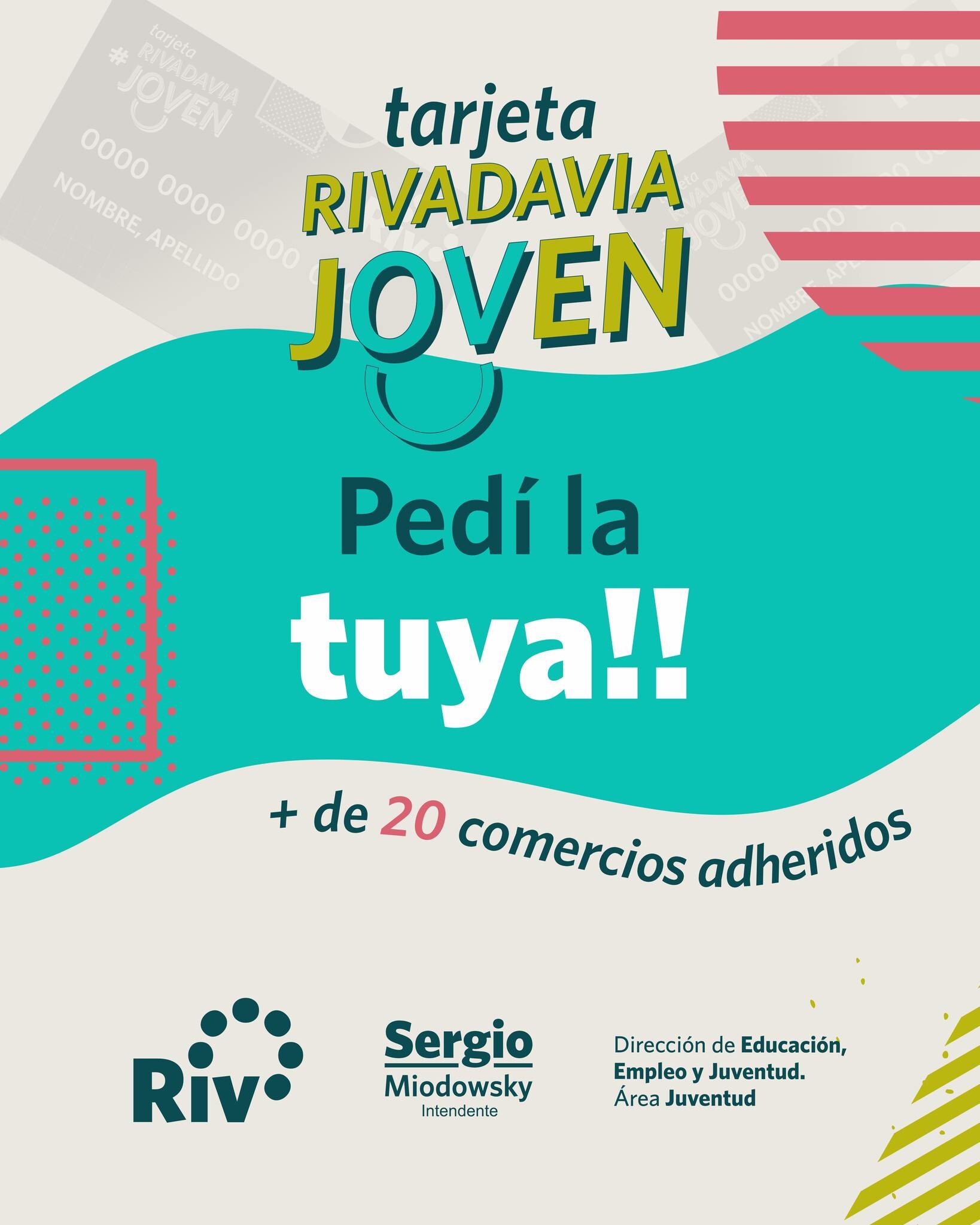 La tarjeta Rivadavia Joven sigue sumando mas beneficios para sus vecinos.