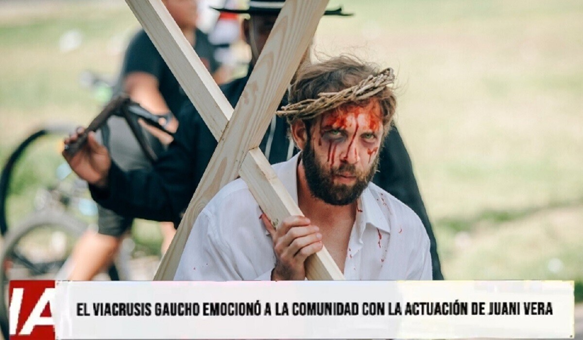JUANI VERA.jpeg Juan Ignacio Vera encarnó a Jesús y marcó el XIV Viacrucis Gaucho en Metán