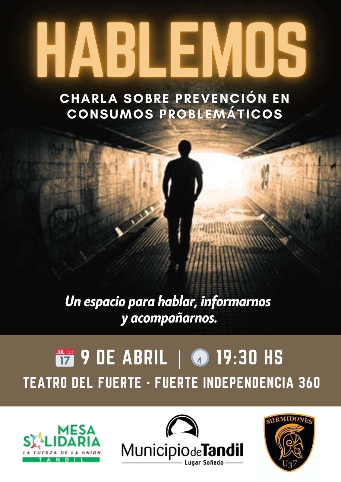 El Municipio acompañará una charla abierta sobre prevención en consumos problemáticos en el Teatro del Fuerte