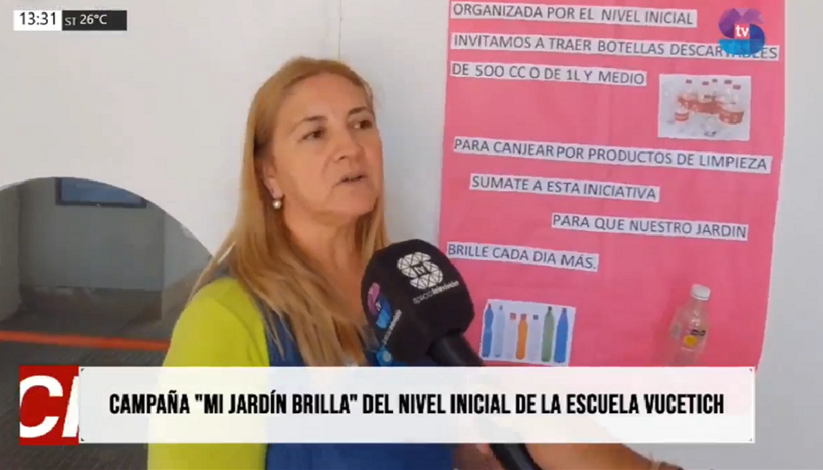 Karina Ruiz.png El jardín de la escuela Vucetich intercambia botellas para cuidar el ambiente